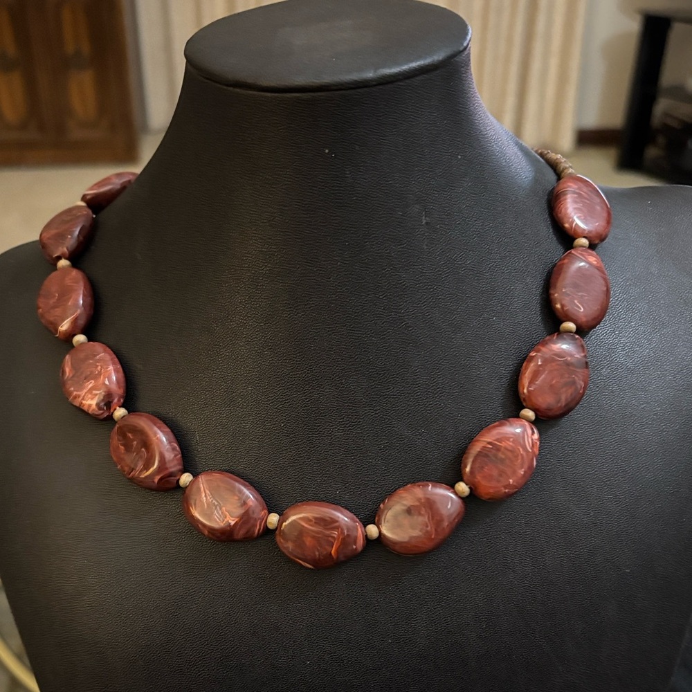 Burgundy Stone Necklace